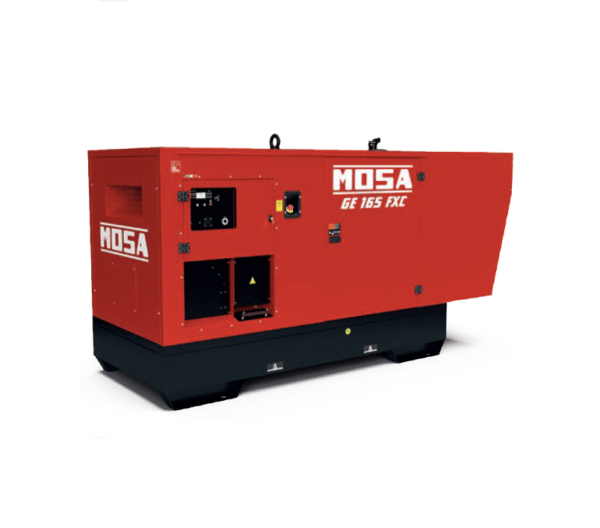 GE 165 FXC – MOSAGenerator diesel, trifazat, 50 Hz Motor: FPT NEF67 TE1F Stage 3APutere max.: 165 kVA (132 kW) / 400V / 238,2A Autonomie:  9 h (75% din capacitate)